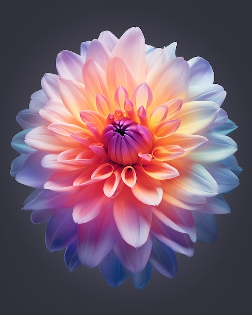 una flor colorida con los colores del arco iris
