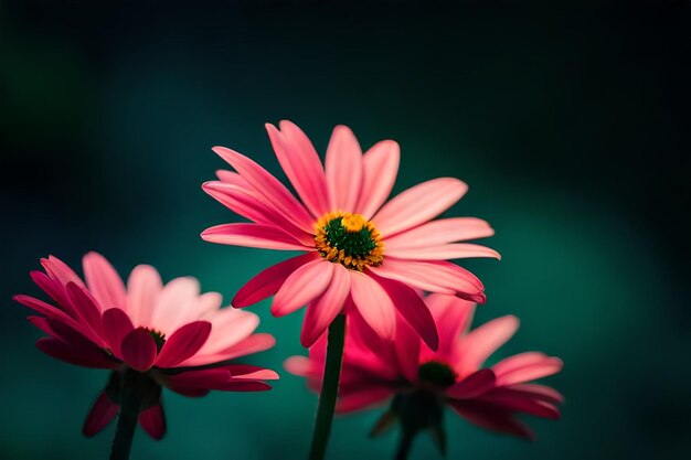 flor colorida con una hoja verde en