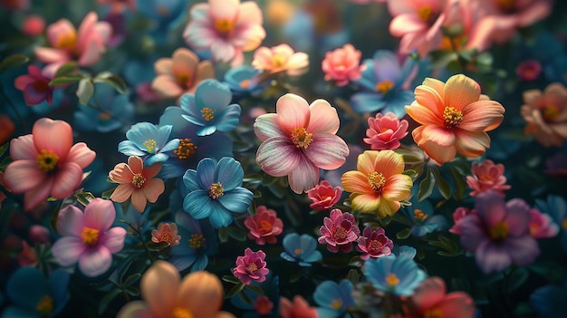 una flor colorida con la palabra flores en el medio