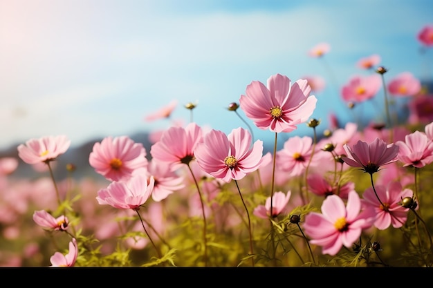 La flor del cosmos en el campo