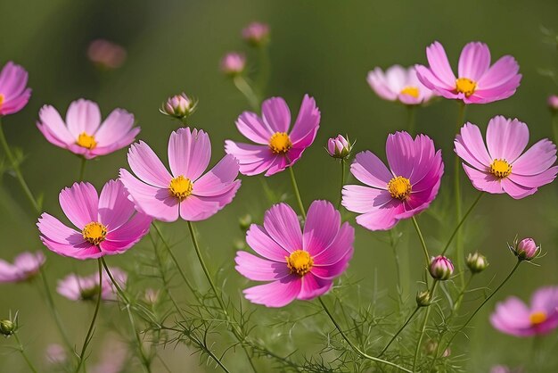 Foto la flor del cosmos cosmos bipinnatus con un fondo borroso