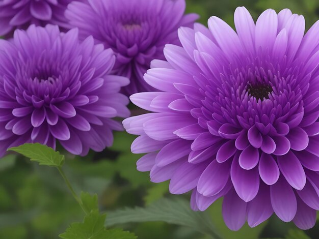 Foto flor de crisantemo púrpura generada por la ia