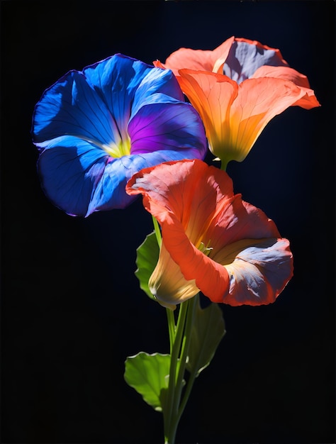 Flor de cristal con gotas de rocío