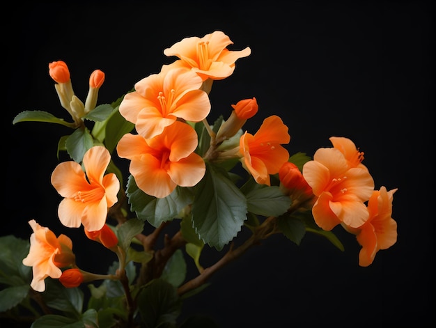 Flor de crossandra en el fondo del estudio flor de crossandra simple hermosa flor ai generada