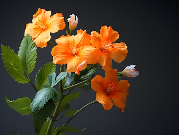 Flor de crossandra en el fondo del estudio flor de crossandra simple hermosa flor ai generada