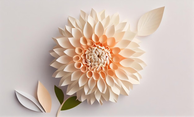 Flor de dalia hecha de papel artesanal IA generativa