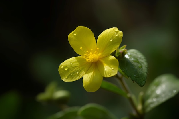 Flor de Damiana de cerca planta de la naturaleza Temporada de la planta del pétalo prado herbal Generar Ai