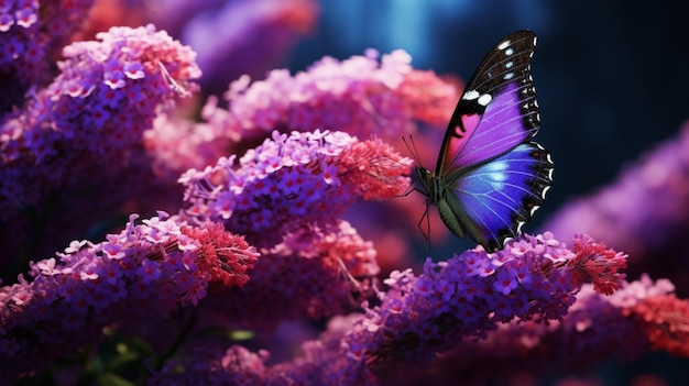 Flor de abeto borboleta Floração realista Imagem gerada por IA