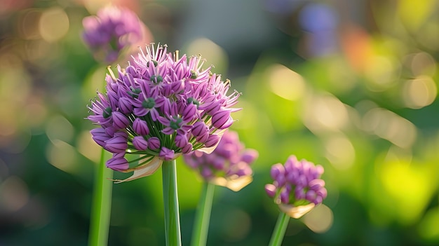 Flor de alho roxo IA gerativa