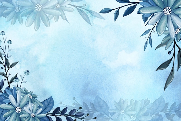 Flor de aquarela azul Linktree Fundo 1