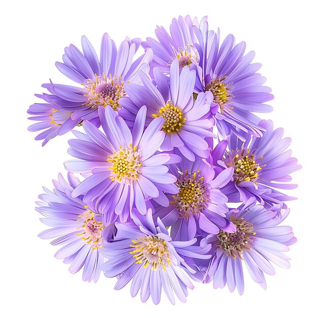 Foto flor de aster com lavanda e margarida como a cor das flores clipart isolado em branco bg natural