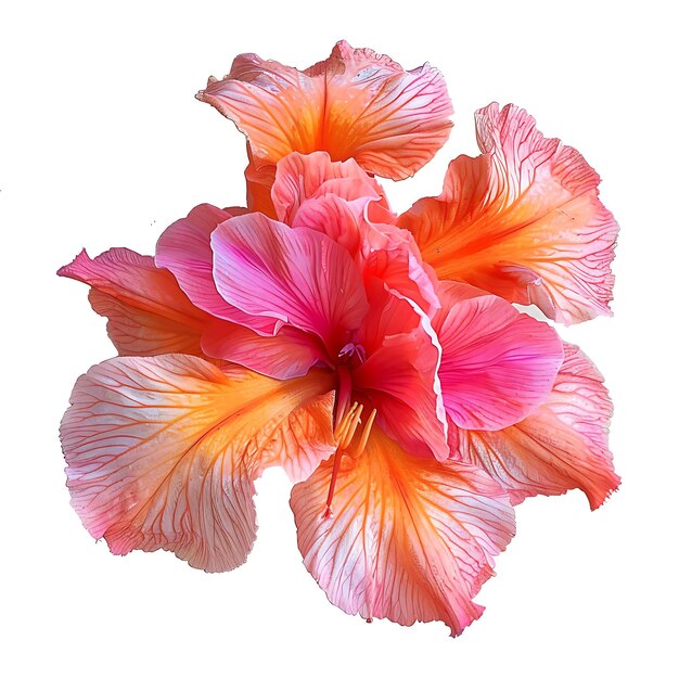 Foto flor de canna com cor rosa e laranja quente as flores são clipart isoladas em branco bg natural