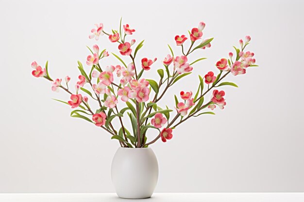 Foto flor de cera branca rosa em fundo branco