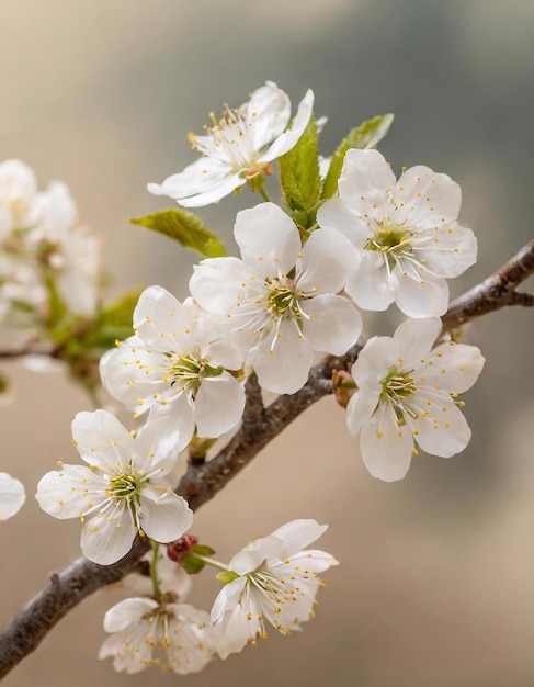 flor de cereja na primavera flores brancas em um galho de árvore