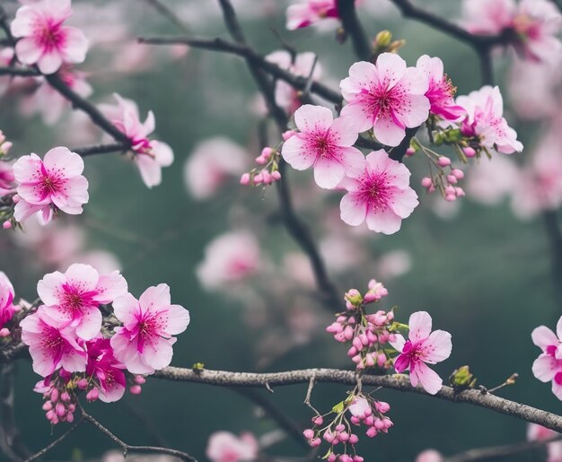 Flor de cerejeira, flores rosa e brancas