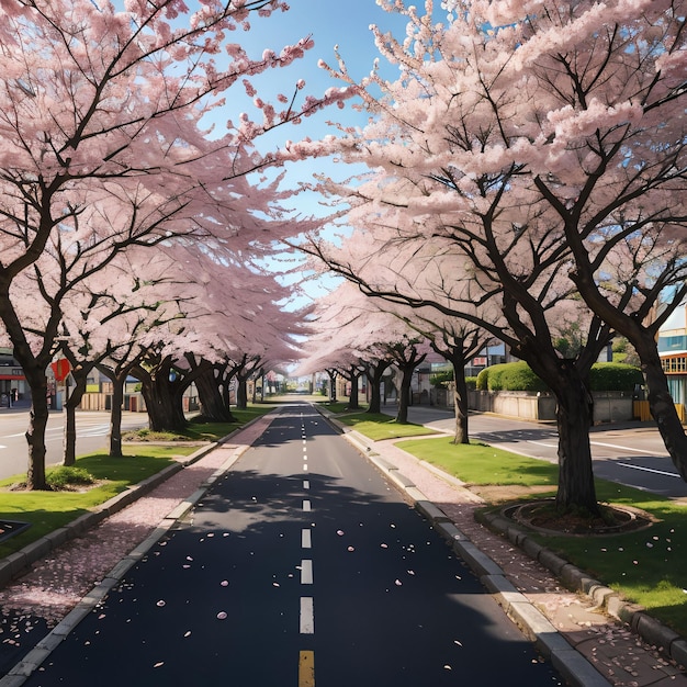 flor de cerejeira na rua do japão