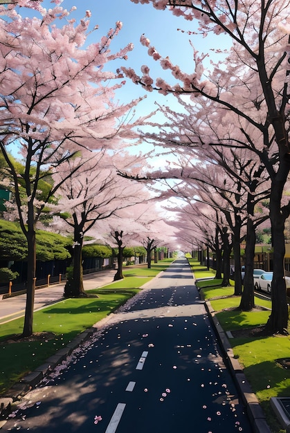 flor de cerejeira na rua do japão