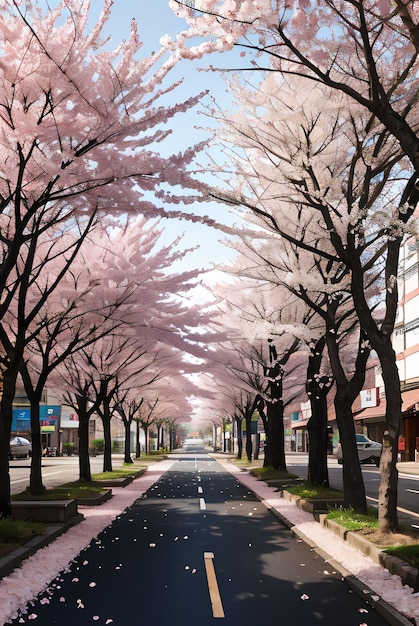 flor de cerejeira na rua do japão