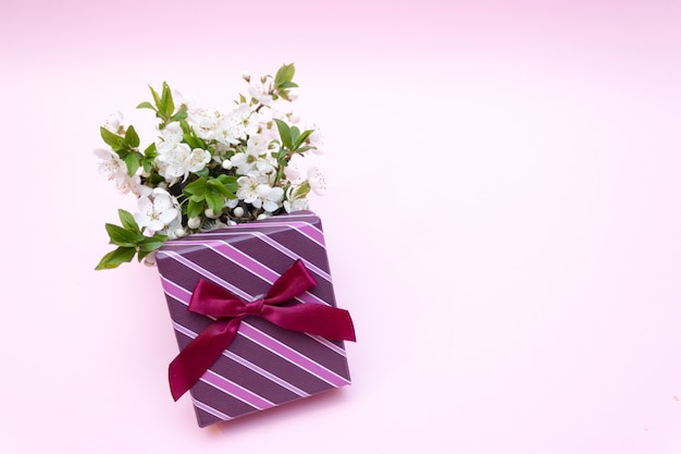 Foto flor de cerejeira, primavera, caixa de presente