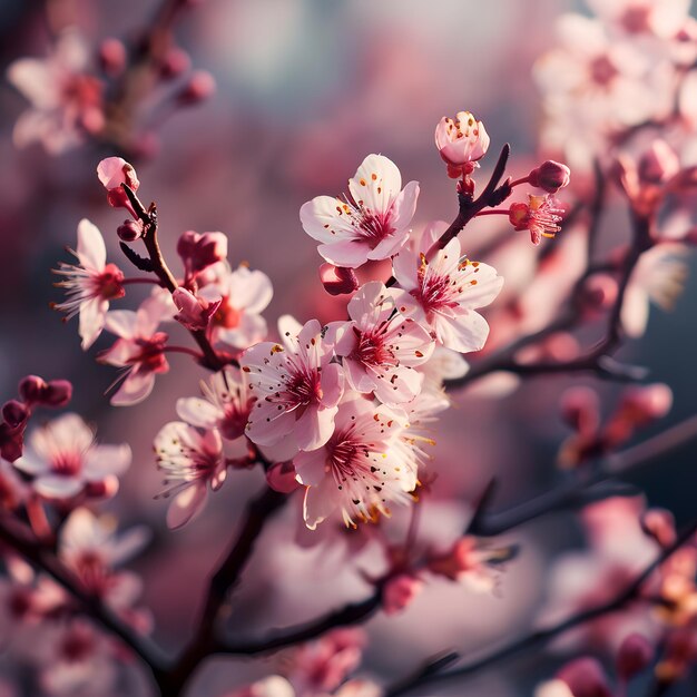 flor de cerejeira sakura na primavera bela natureza fundo de perto