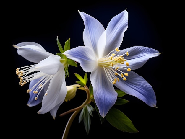 Flor de Columbine em fundo de estúdio flor de Columbine única flor de flor bonita imagem gerada por ai