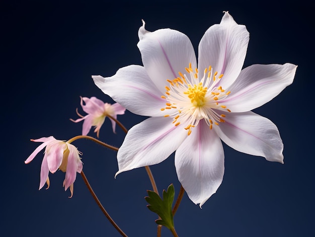 Flor de Columbine em fundo de estúdio flor de Columbine única flor de flor bonita imagem gerada por ai