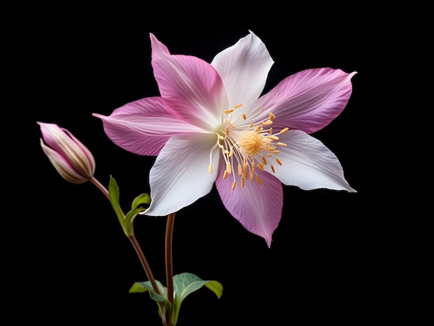 Flor de Columbine em fundo de estúdio flor de Columbine única flor de flor bonita imagem gerada por ai