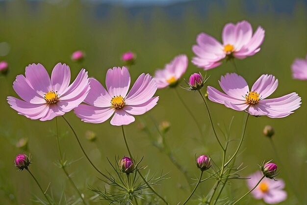 Foto flor de cosmos cosmos bipinnatus com fundo desfocado