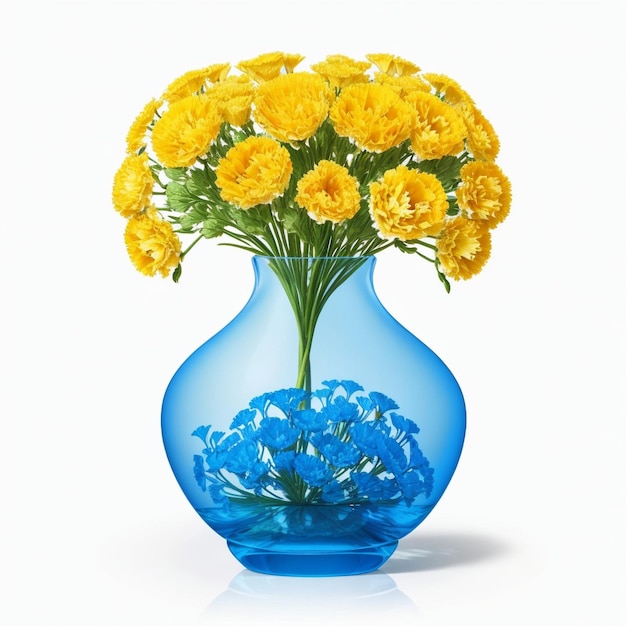 Flor de cravos amarelos em um vaso de flores