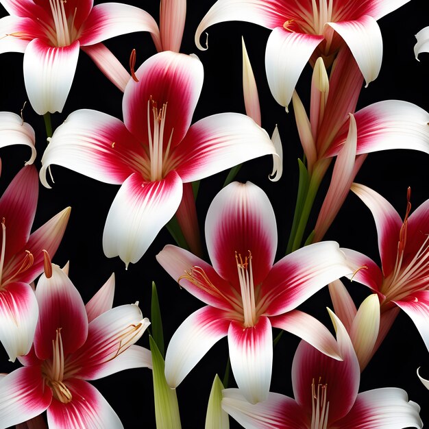 Foto flor de crinum de contraste vibrante em um fundo escuro ai generativo