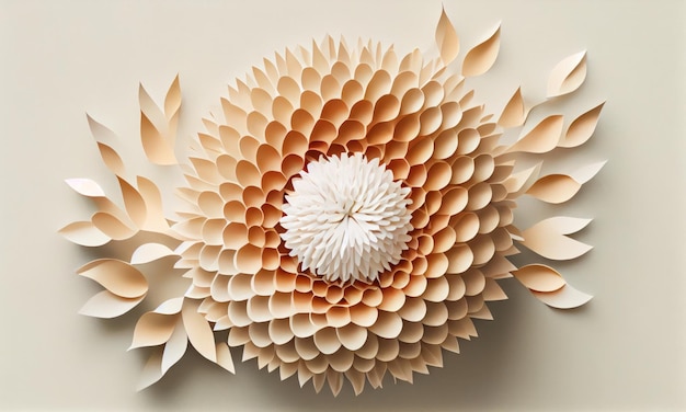 Flor de crisântemo feita de papel artesanal Generative AI