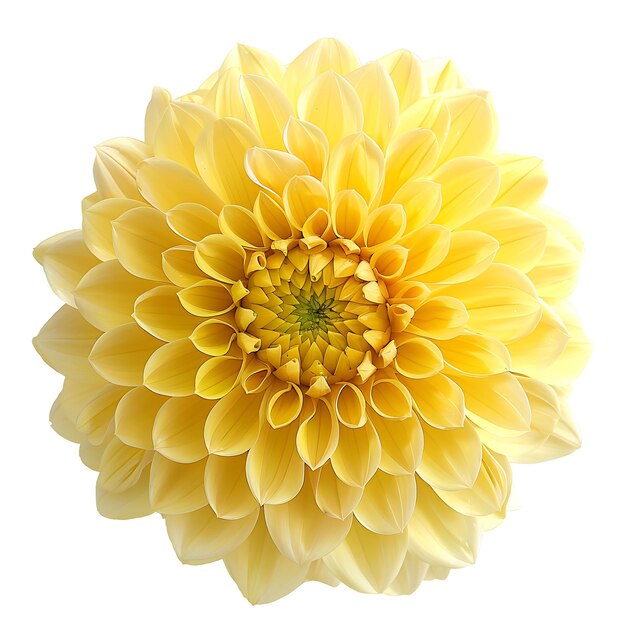 Flor de dália com cor amarela e pombo como as flores Clipart isoladas em branco BG Natural