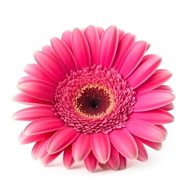 Flor de gerbera rosa isolada em fundo branco gera ai