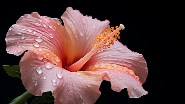 Flor de Hibisco Macro Pêssego