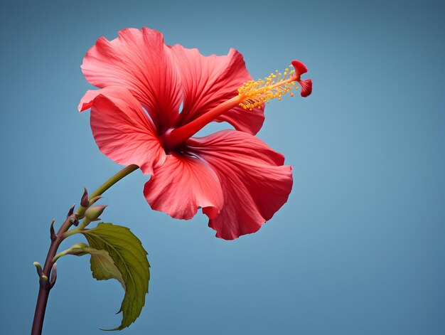 Flor de hibisco Rosa em fundo de estúdio única Flor de hibiscus Rosa Imagens de flores bonitas