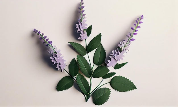 Flor de hortelã feita de papel artesanal Generative AI