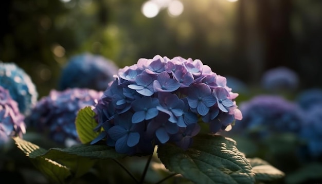 Foto flor de hortênsia vibrante, um presente da natureza gerado por inteligência artificial