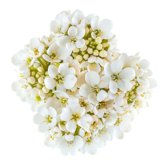 Flor de Iberis com cor branca suave e fresca as flores Ar Clipart isoladas em branco BG Natural