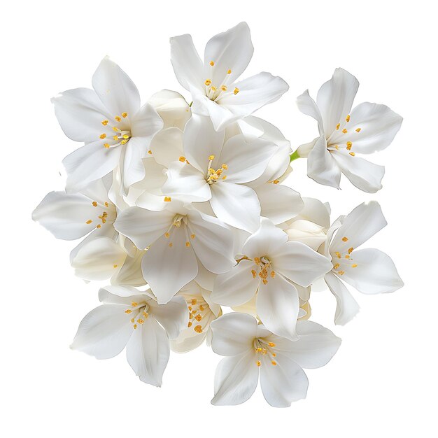 Flor de jasmim com cor branca de marfim e doce perfumado o Clipart isolado em branco BG Natural