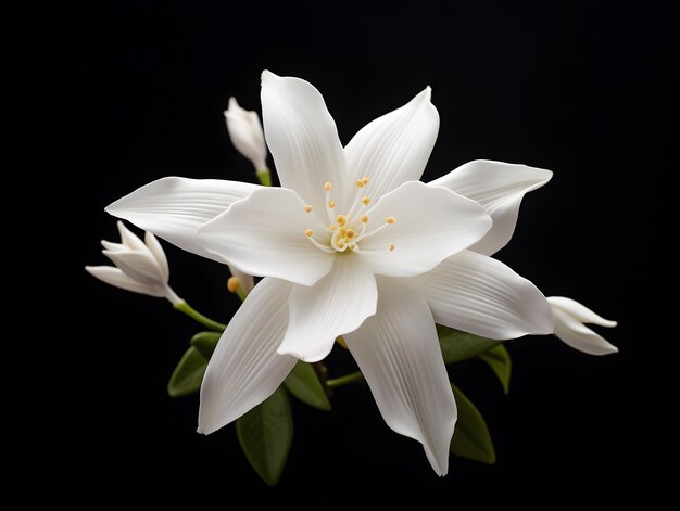 Foto flor de jasmine em fundo de estúdio flor de jasmine única imagens de flores bonitas