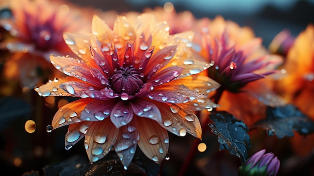 Foto flor de laranja na chuva