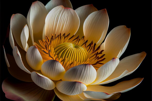 Flor de lótus colorida florescendo no meio da noite