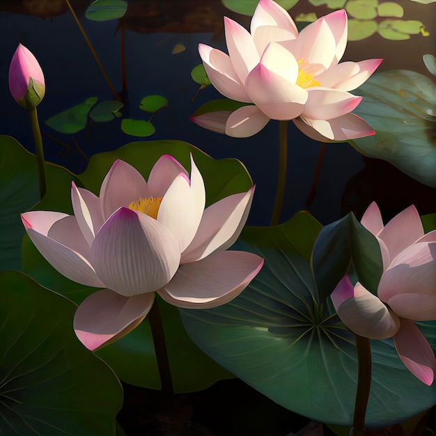 Flor de lótus na lagoa