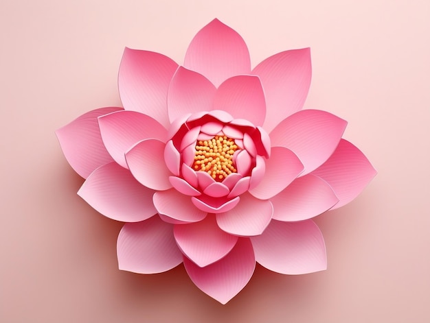 Flor de lótus rosa com folhas