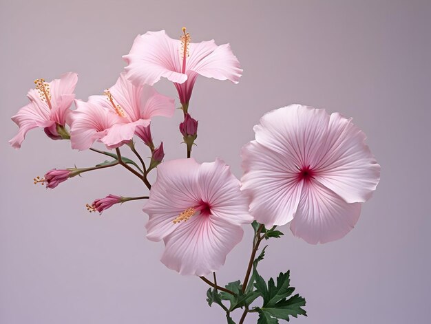 Flor de malva em fundo de estúdio flor de malva bonita