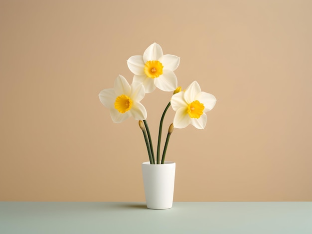 Foto flor de narciso em fundo de estúdio single flor de nar ciso imagens de flores bonitas