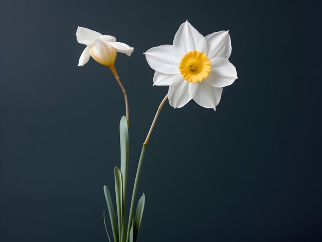 Flor de Narciso em fundo de estúdio single Flor de Nar ciso Imagens de flores bonitas