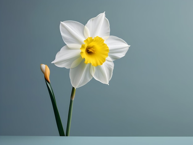 Foto flor de narciso em fundo de estúdio single flor de nar ciso imagens de flores bonitas