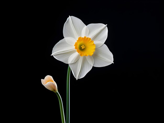 Foto flor de narciso em fundo de estúdio single flor de nar ciso imagens de flores bonitas