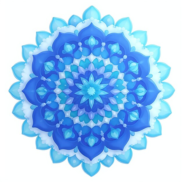 Flor de padrão austero de cor abstrata de mandala com fundo branco ai generativo